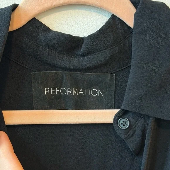 Reformation Black Button-Up Maxi Dress Size S/M 6/8 - Picture 9 of 9
